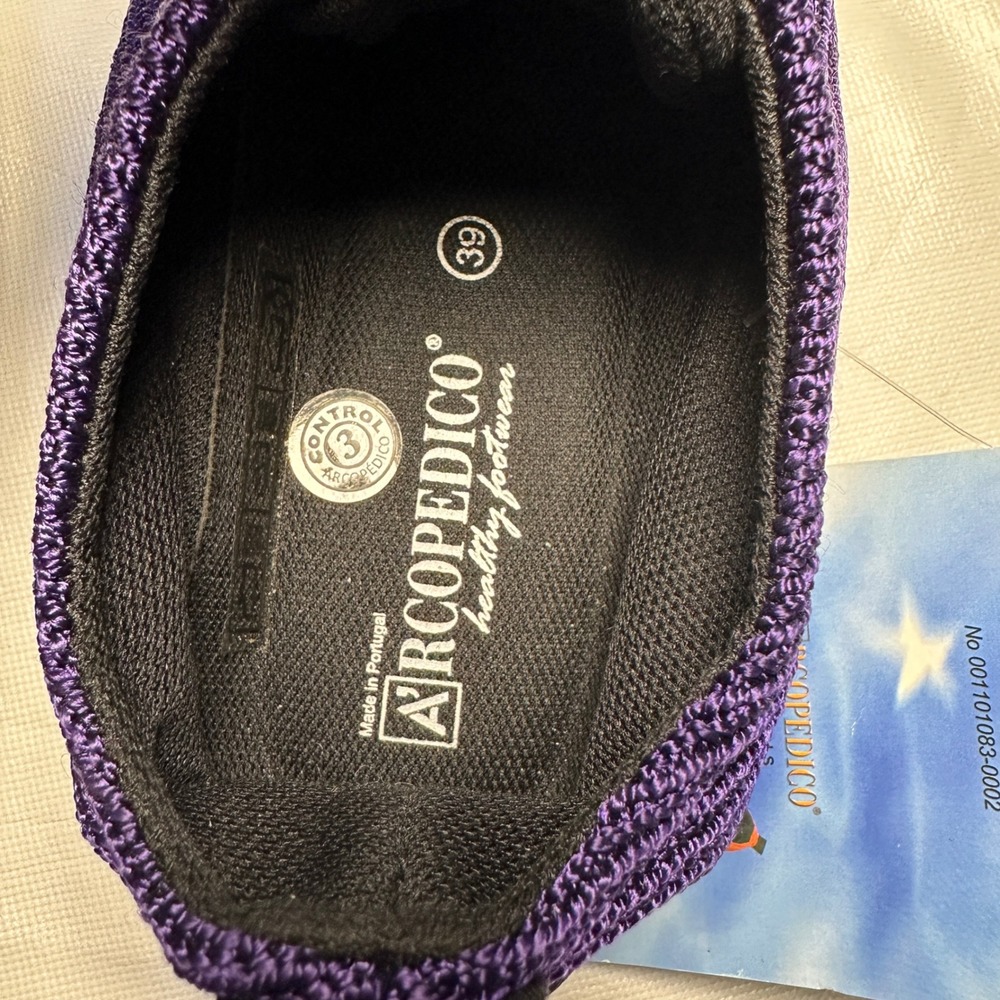 Arcopedico LS Knit Sneaker Women 39 US 8-8.5 Purple Walking Shoes Comfort Travel - Picture 6 of 12
